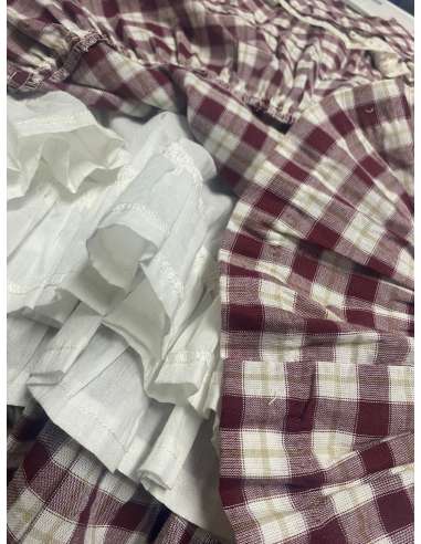 VESTIDO NIÑA VICHY BURDEOS